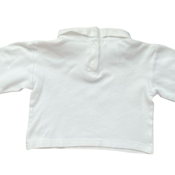 Petit Ami casual white turtleneck Girl 12 Mo long sleeves button cotton blend - Picture 2 of 9